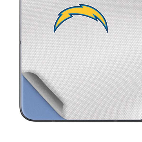 NFL Los Angeles Chargers White Striped Galaxy Z Fold5 5G Skin